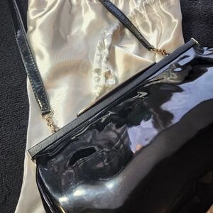 Furla Black Patent Leather Shoulder Bag GUC